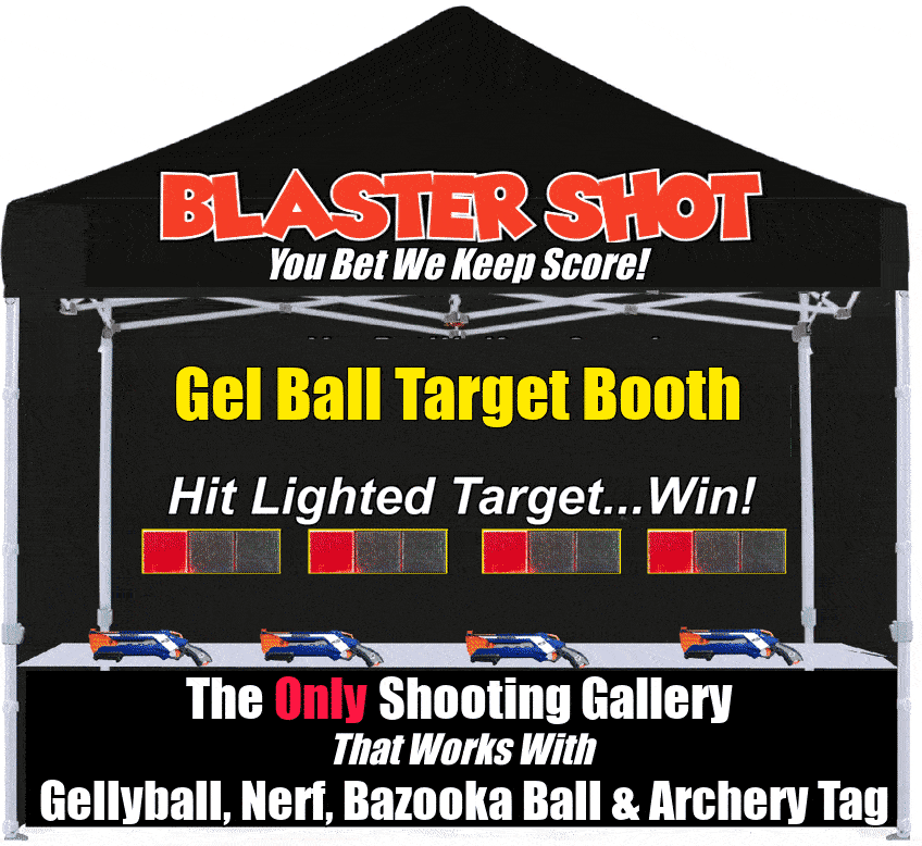 Shooting Booth Target Gallery for Gel Ball, Nerf, Bazooka Ball & Archery Tag